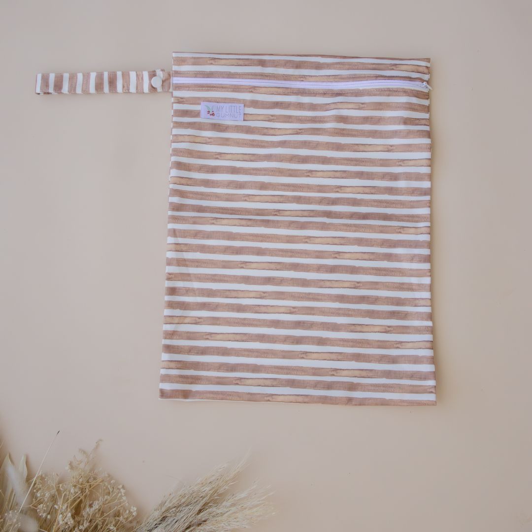 Wet Bag - Brown Stripe