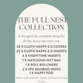 Load image into Gallery viewer, Product description card for 'The Full Nest Collection' on a light green background.
