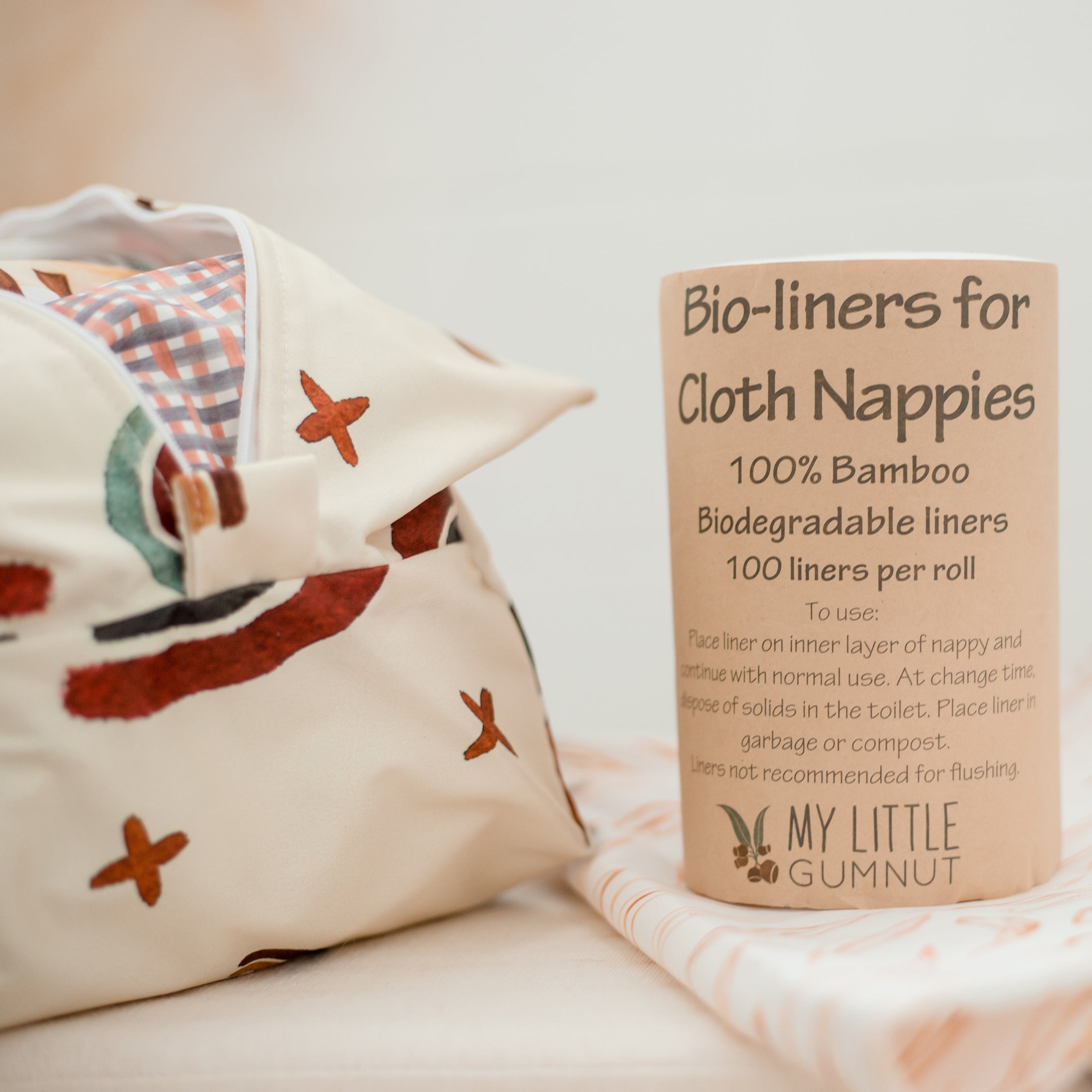 bamboo nappy liners for Cloth Nappies. bio-liners for reusable nappies. cloth nappies by my little gumnut. australian cloth nappies. Roll of 100 Nappy liners. Nappy pod. 