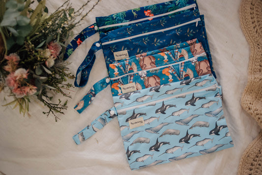 Wet Bag. Nappy bag. Nappy wet bag. Waterproof bag. Kindy bag. Swimming Bag. Cloth Nappies. My little gumnut.