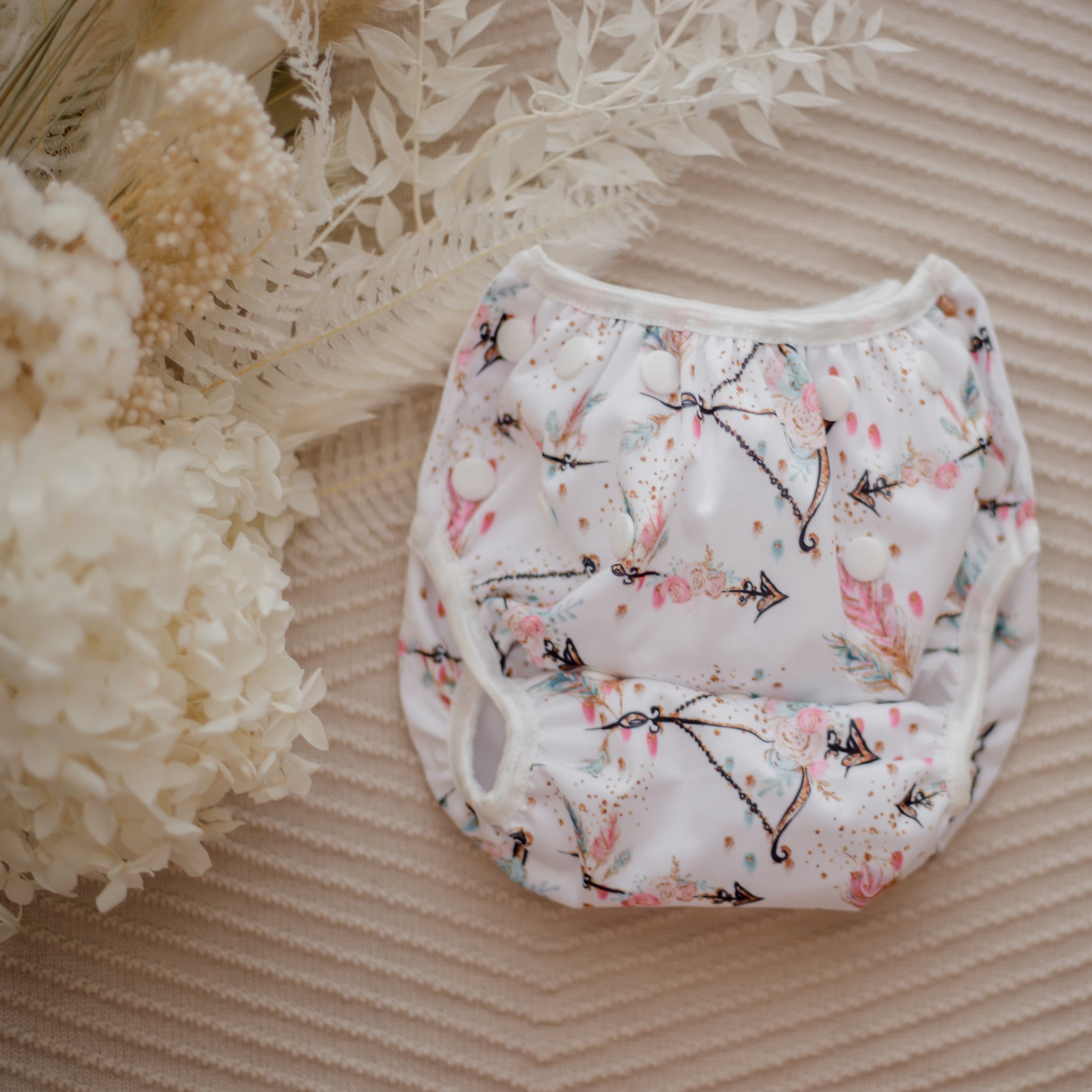 Boho princess reusable swimming nappy. Australian designed cloth swimming nappy. 