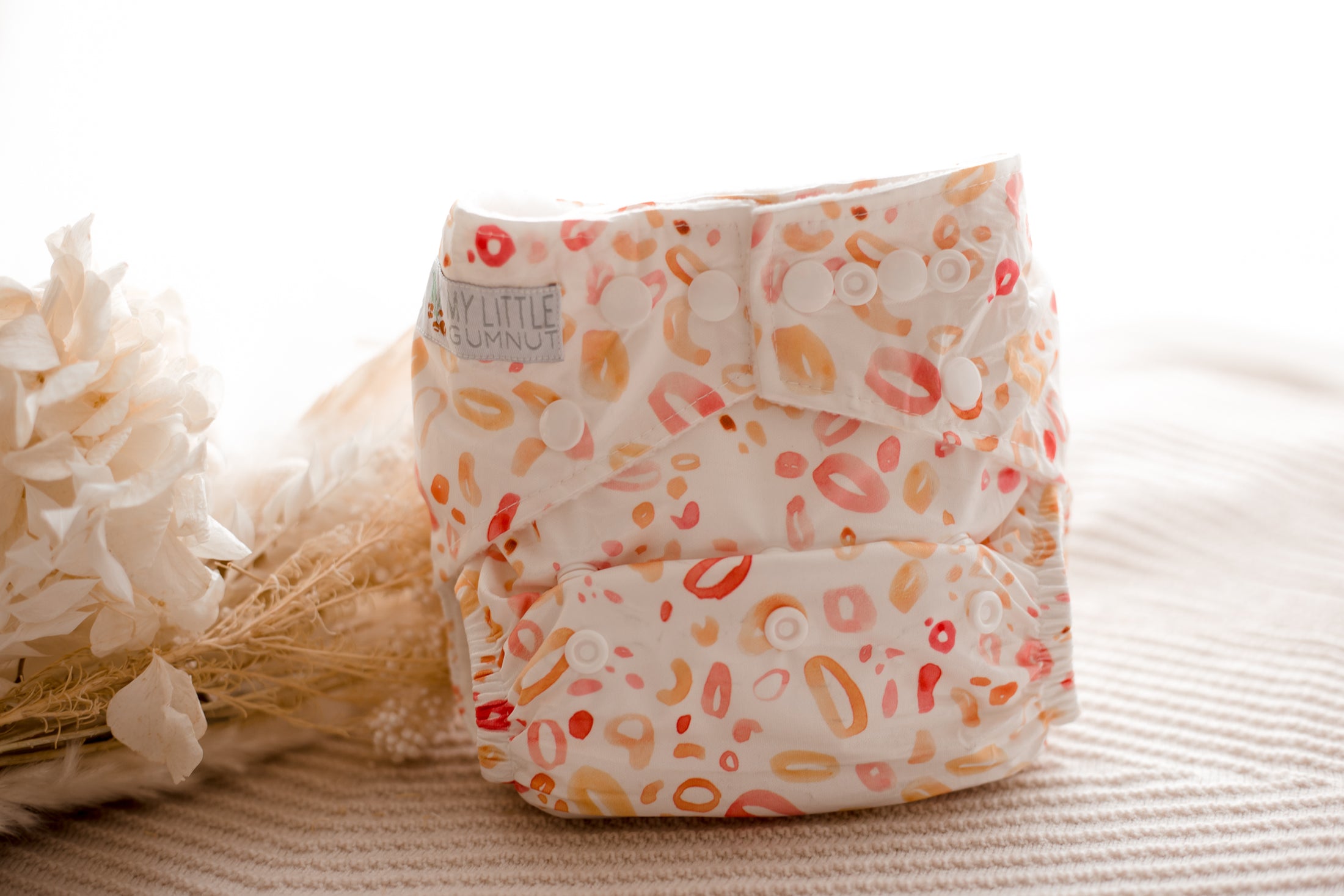 Australian cloth nappies. Reusable diapers. water colour cloth nappy. My little gumnut. reusable nappies australia.