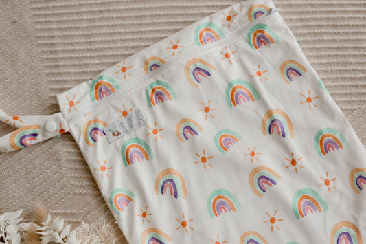 Wet bags by my little Gumnut. rainbow cloth nappy australia